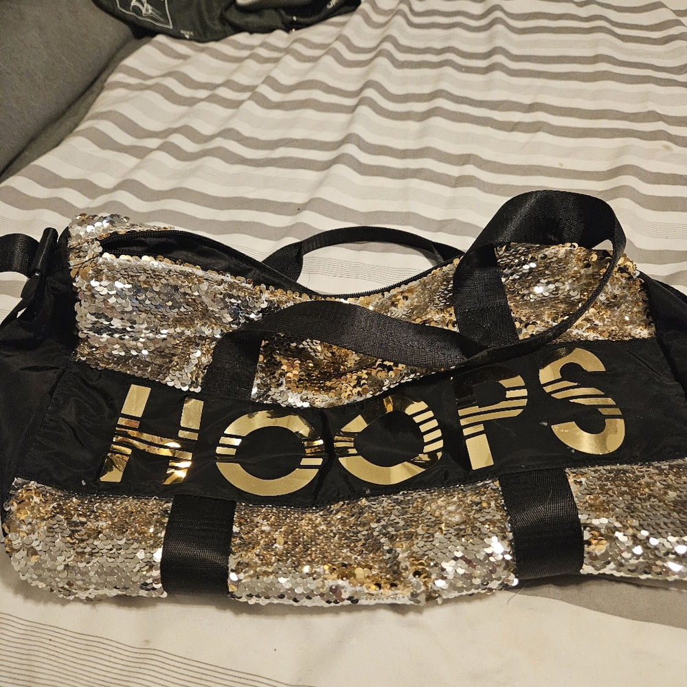 Gold and Black Sequin Travel Bag with Glamorous Design
